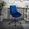ML-Design Bürostuhl, Blau, Sitzfläche aus Samt, Metallgestell, Polsterstuhl mit Rückenlehne, höhenverstellbar, 360° Drehstuhl mit 5 Rollen, Ergonomischer Schreibtischstuhl für Home Office & Büro