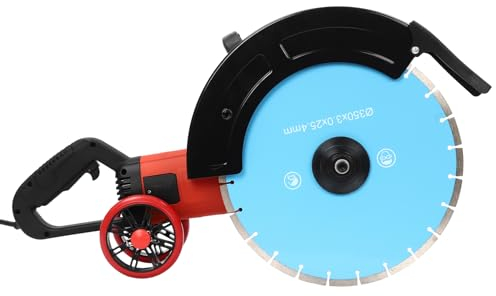 RainWeel Betonsäge Betonschneider mit 350mm Diamant-Sägeblatt 4000W Reiner Kupfermotor Max. Schnitttiefe: 135mm Nass Trennschneider mit Hilfsrädern, JZONYX-000100EU