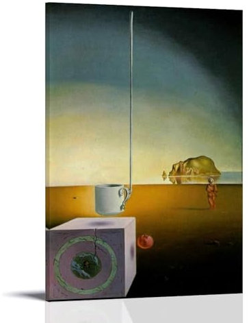 Salvador Dali Malerwerk (riesige fliegende Mokka-Tasse mit einem unerklärlichen Fünf-Meter-Anhang), Poster, Kunst, Leinwand, Gemälde, Dekor, Wanddruck, Foto, Geschenke, Zuhause, moderne Dekoration, 60