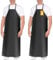 OGIMA Waterproof Rubber Vinyl Dishwashing Apron - 44 Chef Chemical Resistant Work Aprons, Durable and Non-Cracking Leather Extra Long Design Heavy Duty, Suit for Men Women Lab Butcher Cooking 2Pack
