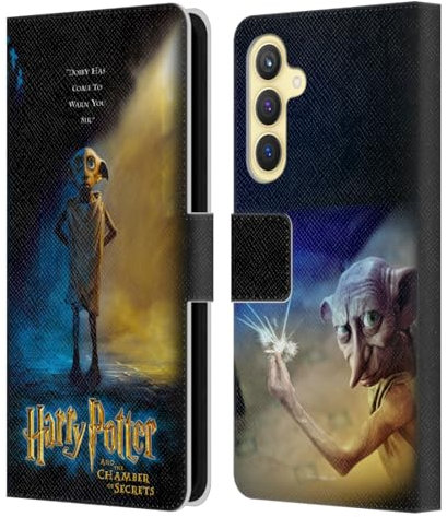 Head Case Designs Offizielle Harry Potter Dobby Poster Chamber of Secrets III Leder-Wallet-Hülle Kompatibel mit Samsung Galaxy S23 FE 5G