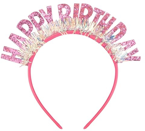 YESENLE Geburtstag Stirnband, Happy Birthday Stirnbänder, Happy Birthday Mädchen Stirnband für Kinder und Erwachsene Haarband Geburtstag Party Zubehör, Rose