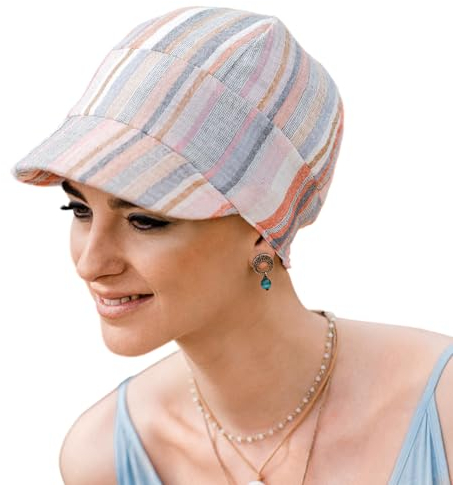 CAREBELL Mittelmeer-Kappe Capri, ideal für Haarausfall, Chemotherapie, Alopezie, Baumwollgewebe, handgefertigt in Spanien.