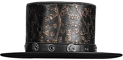 SELiLe Steampunk-Hut für Herren, mit Brille, GothHat, Steampunk-Hut, Maskerade-Hut, Punk-Hut, Top-Hut