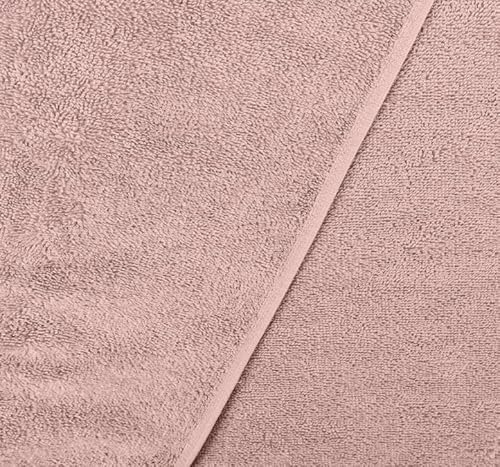 Stofftreff Santi Frottee Deluxe Rick mit Kante Öko-Tex Standard 100 Klasse 50cm - Gewicht 400g/m² Breite ca. 150cm Frotteestoffe Handtuchstoff Bademantel Meterware (Altrosa)
