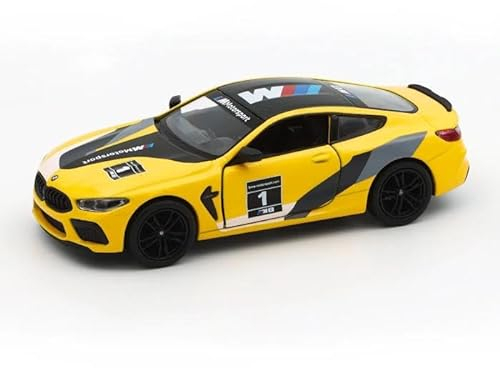 Easy Toys Modellauto kompatibel mit BMW M8 Gara. Maßstabsgetreues Spielzeugauto mit zu öffnenden Türen. Automodellierung (M8 Gelb)