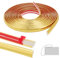 NBEADS 5m Abziehen und Aufkleben von Fliesenrandleisten, Ungefähr 1,3cm Kunststoff-Kantenband Selbstklebende PVC Leiste Formteil Dekorative Leiste für Schrank Reparaturen Möbel Restaurierung, Gold