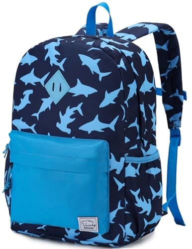 VASCHY Schulrucksack für Jungen und Mädchen, Kinderrucksack, Kinderrucksack, Kinderrucksack, Kinderrucksack, Kinderrucksack, Kinderrucksack, Tasche, Blauer Hai, Requin Bleu, Tagesrucksack