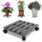 Jopassy 4X WPC Pflanzenroller 30x30CM, Blumenroller Tragkraft 80 KG, Rolluntersetzer mit Rollen, Rollbrett für den Innen- und Außenbereich, Kübelroller für Pflanzen, Blumentopf (Eckig Anthrazit)