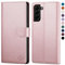 SkyDuck Coque pour Samsung Galaxy S22[Fentes Cartes][RFID Blocage] Coque pour Samsung Galaxy S22 avec 1 Verre Trempé Fentes pour Cartes Etui Housse en Cuir PU,Coque pour Samsung S22,Or Rose