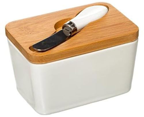 FIVE Simply Smart - Beurrier & Couteau Grès 13cm Blanc