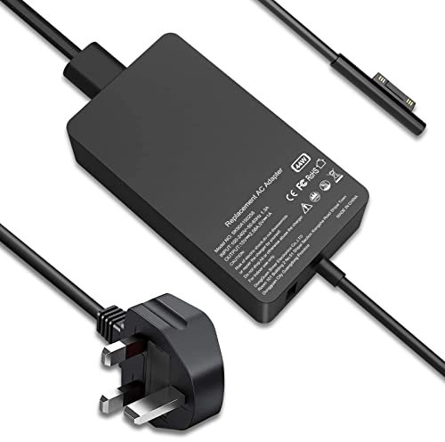 surface pro charger 44w-AC Power Supply Adapter Charger for Microsoft Surface Pro 3/4/5/6/7/8/X, Surface Laptop 1/2/3, Surface Go 1/2, and Surface Book 1/2. For Microsoft Surface Tablets and Laptops.