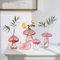 Hewory Pilz Deko Vase Glas: Aesthetic Vase Rosa Pilzförmige Blumenvase Kleine Vasen für Tischdeko - Mini Terrarium Deko Propagation Station Hydrokultur Vasen Set für Cute Room Decor Wohnzimmer Büro