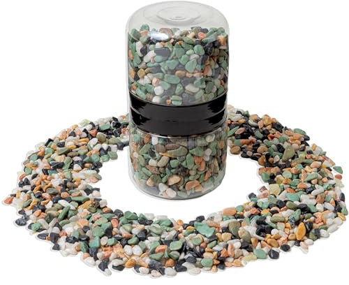 IPEA Piedras decorativas de colores para jardín, macetas, acuarios – 1 kg – Piedras de colores mixtos con tamaño 4/6 mm – Cuencos pequeños de exterior para decoración, patio, manualidades – Piedras