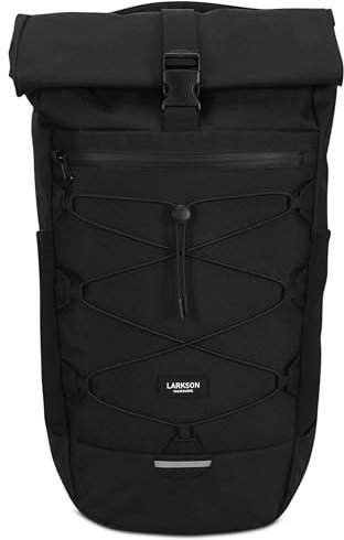 LARKSON Wanderrucksack Damen & Herren Schwarz - Arvid - Trekkingrucksack 20L - Wandern, Trekking, Reisen - Tagesrucksack mit Hüftgurt & Mesh-Polsterung - Wasserdichte Reißverschlüsse