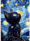 MEIYUDA 5D Diamond Painting Noche Estrellada Gato, Pintura Diamante, Diamond Painting Kit Completo Manualidades Adultos Regalo Niños, Diamond Painting Para Decoración De Pared Del Hogar 30x40cm
