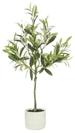 Ligne Déco - Olivier Artificiel 70cm | Plante Artificielle Haut de Gamme Pot en Ciment Moucheté Interieur Imitation Terre | Decoration Maison Élégante et Réaliste | Fausse Plante Interieur Chic