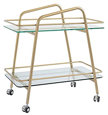 Table d'appoint en verre avec roulettes mobiles - Petite table basse pour salon - Design moderne et pratique