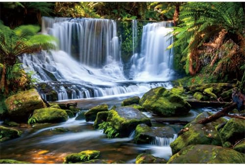 YongFoto Jungle Flowing Stream Forest Waterfall Backdrop 7x5ft Tropical Rainforest River Rock Moss Spring Nature Scenery Photography Background Party Banner Room Decor Portrait Photoshoot Wallpaper