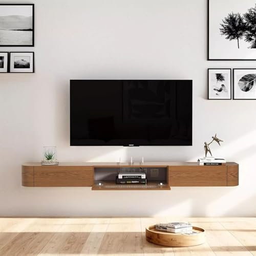 LIUJHGH Schwebendes Entertainment-Center für TVs bis zu 100 Zoll, TV-Wandpaneel mit Stauraum, Schwebender TV-Ständer(180cm)