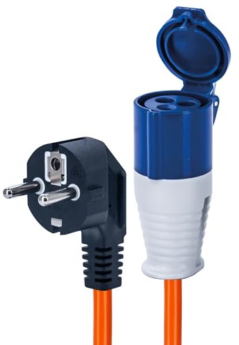 Status UK to European Plug Adaptor, 16A Site Socket, 20cm, IP44 Weatherproof – Ideal for Camping, Caravans, Motorhomes & Construction Sites (16ASTEURO1PK10)