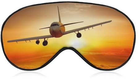 Flugzeug Reise Augenmaske Verdunkelung Augenmaske zum Schlafen Flugzeug Augenmaske mit verstellbarem Riemen Schlafmasken für Damen Herren Weiche Nacht-Augenbinde Augenmaske