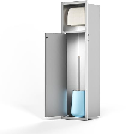 Bernkot Unterputz-Toilettenpapierhalter, Unterputz-WC-Modul, Silber | Unterputz WC Schrankmodul Klopapier aufbewahrung,Badezimmerschrank mit Toilettenpapierhalter Halterung,63×15cm