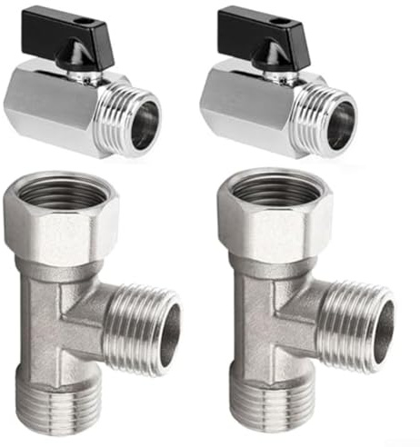 Multidirektionales 3-Wege-Kugelhahn-Set für Sanitärsysteme mit 90-Grad-Hebeldrehung für Wasserdurchflusskontrolle