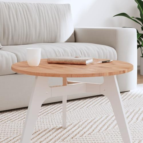 Mokuyary Tischplatte Ø60x1,5 cm Rund Massivholz Buche Tischplatte aus Holzwerkstoff Schreibtischplatte Bürotischplatte für höhenverstellbare Schreibtische,Esstische und mehr