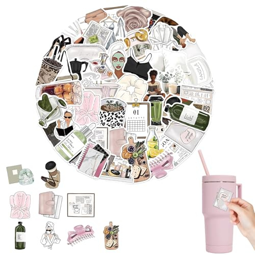 Fantasy Anime Sticker Set 50 Stück – Aesthetic Clean Girl Aufkleber wasserfest aus PVC, Graffiti Sticker für Laptop, Koffer, Journal, Kühlschrank, Scrapbook, Skateboard, Fahrrad