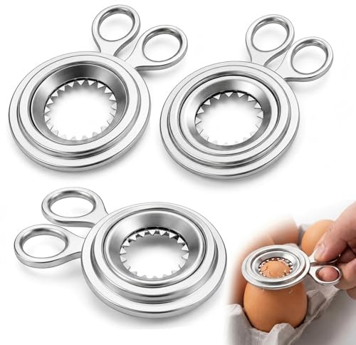 ZestEcho Pack de 3 Abridores de Huevos para Corte Limpio de la Cáscara