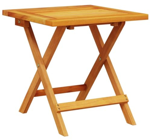 PTUGUOF Massiver Akazienholz Outdoor-Beistelltisch 40x40x40 cm mit Lattenrost Tischplatte für Garten, Terrasse und Balkon