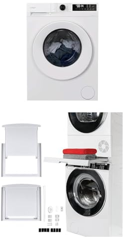 CANDY Quick Pro 10kg 1400 RPM Washing Machine with Hoover Universal Stacking Kit with Sliding Shelf Bundle