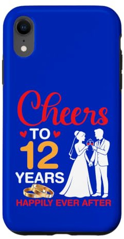 Hülle für iPhone XR Prost auf 12 Jahre Happily Ever After 12-jähriges Heiraten