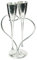 Culinary Concepts Entwined Heart Lovers' Champagne Flutes Glasses & Stand Silver Plated