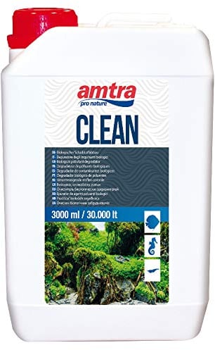 Amtra Clean – natürlicher Aquarium-Wasserreiniger mit Mikroorganismen, die Ammoniak und Nitrite entfernen – reduziert Wasserwechsel – 3000 ml