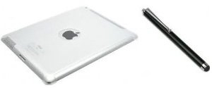 itronik® Akkudeckel Backcover Schutzhülle transparent für Apple iPad 2 Case Schutz Hülle Etui + Soft Touch Eingabestift Stylus Pen Stift