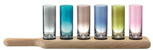 LSA International Vodka Paddle 40 cm, Oak, Assorted, 7 Piece Set