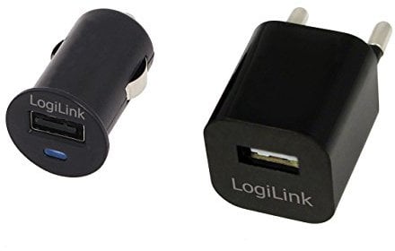 LogiLink PA0076 USB-Reiseadapter Set schwarz