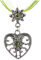 Trachtenkette Herz & Edelweiss mit glänzenden Strasssteinen - Trachten Kette Schmuck in div Farben - perfekt für Dirndl, Lederhose und Trachtenbluse (Grün)