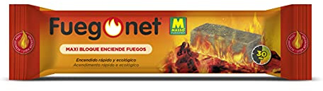 FUEGO NET Fuegonet 231195 Maxi-Block, Feueranzünder, Braun, 19,5 x 7,2 x 4,59 cm