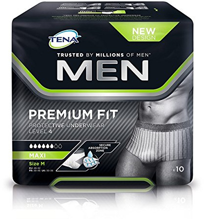 Tena Men Premium Fit Protective Underwear Level 4 - S/M (12 Packs of 10)