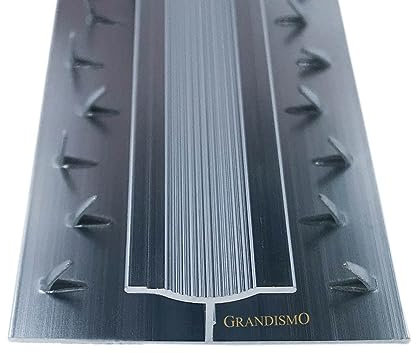 Grandismo® Dual Carpet to Carpet Strip Gripper/Trim - Metal Doorbar Threshold (Grey)