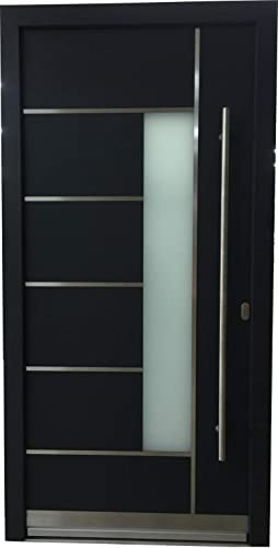 Haustür Welthaus WH94 RC2 Premiumtür Aluminium mit Kunststoff LA 40 Tür AUF LAGER Tür 1100x2100mm DIN Rechts Farbe aussen Anthrazit Innen weiß außengriff BGR1400 innendrucker M45 Zylinder 5 Schlüßel