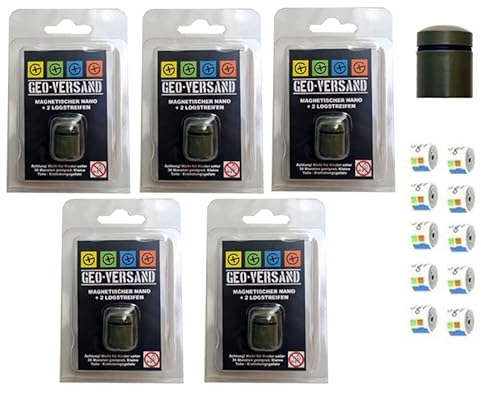 geo-versand 5X magnetischer Geocaching Nano Stadt Mini klein Magnet D5 Versteck Cache