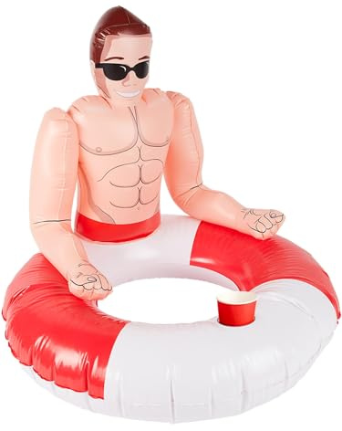 Smiffys Salvagente gonfiabile, Rosso e bianco, 88 cm / 35 pollici Halloween