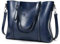 AINUOEY Femme Sac a Main Sacs à Bandouliere Portés épaule Feminin Cabas Original PU Cuir 76612 1pc ensemble Bleu Saphir