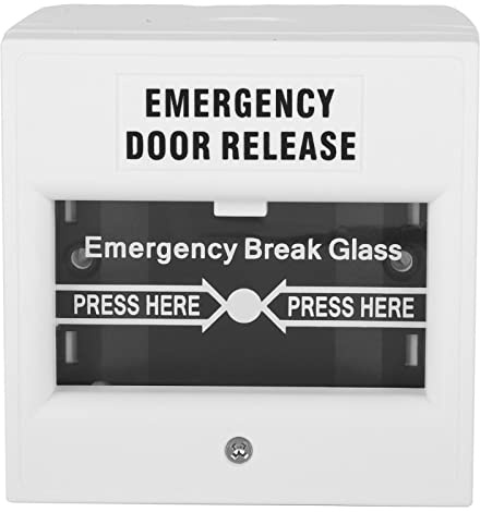 Emergency Exit Door Glass Break Alarm Button, White for Fire Safety