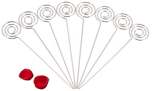 50 x Silber DIY Craft Metall Runde Drähte Fotokarte Bildtabelle Name Kartenhalter Clips Bild Memo Note Fotoständer Memo Papier Note Display Clip Halter(Round Shape)