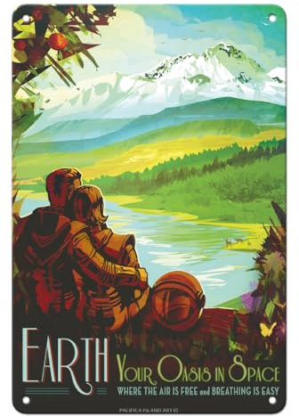 Pacifica Island Art Poster/Kunstdruck Earth Your Oasis in Space NASA Exoplanet 8 x 12 in Tin Sign Mehrfarbig